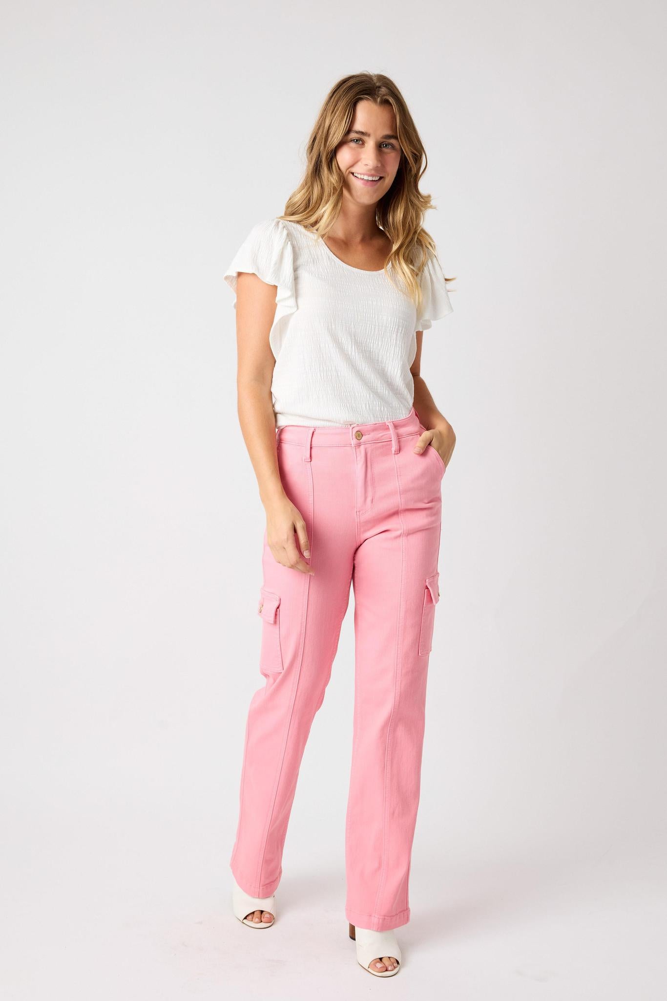 Pink Cargo Straight Jeans by Judy Blue – Sweet Southern Swank Boutique