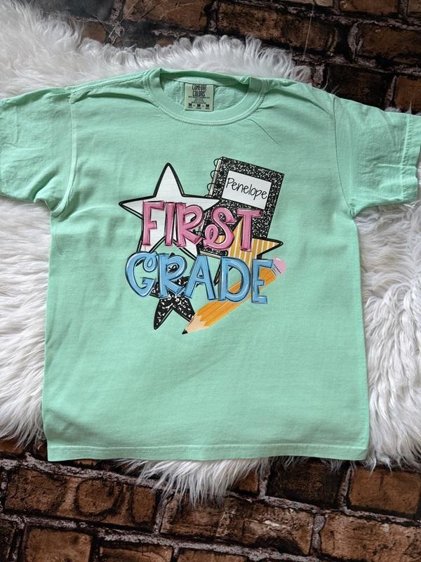 Personalized Back To School - Girl, You Are A Star - Grade Tees Comfort Color Tee