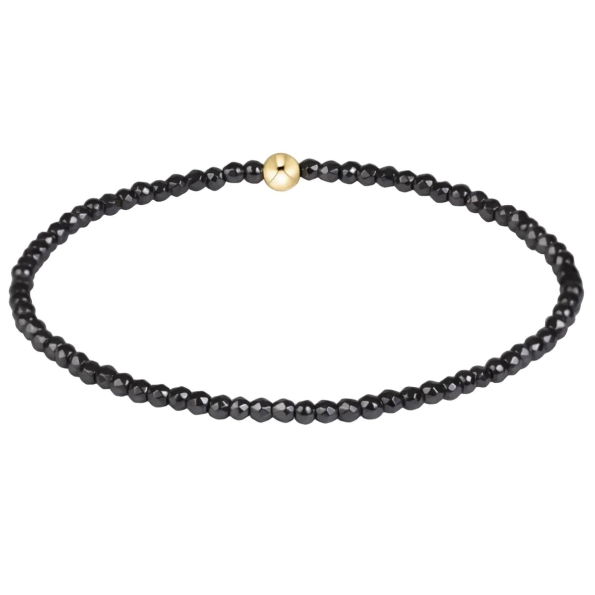 Classic  Silver Faceted Hematite 2mm Bracelet