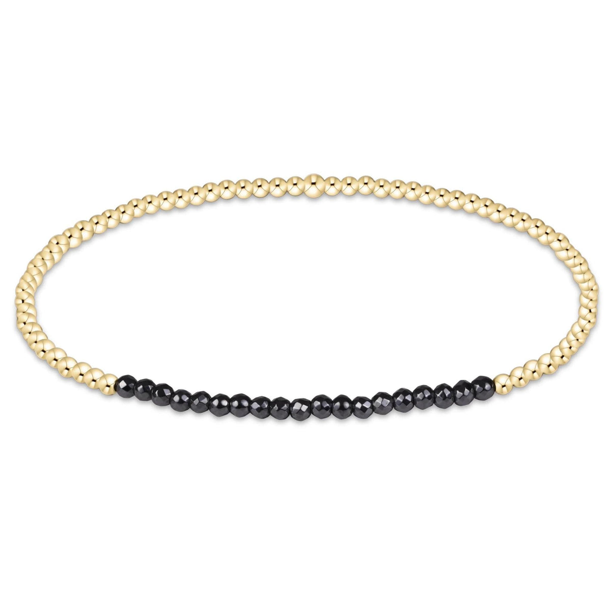 Gold Bliss Faceted Hematite 2mm Gold Bracelet