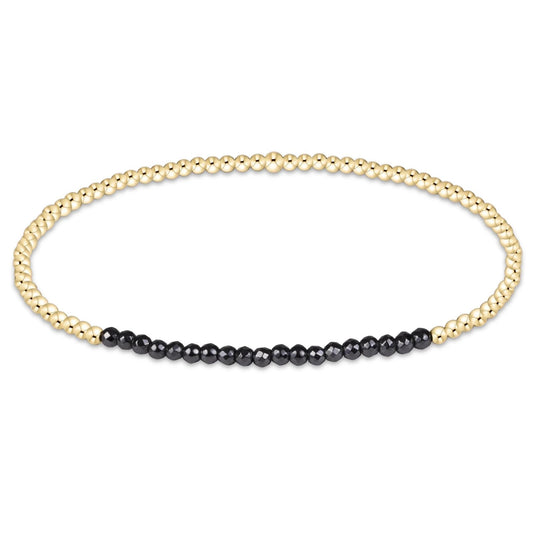 Gold Bliss Faceted Hematite 2mm Gold Bracelet