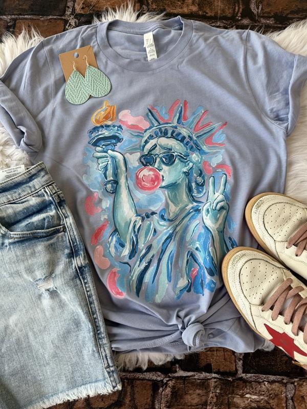 Bubble Gum Liberty Graphic Tee