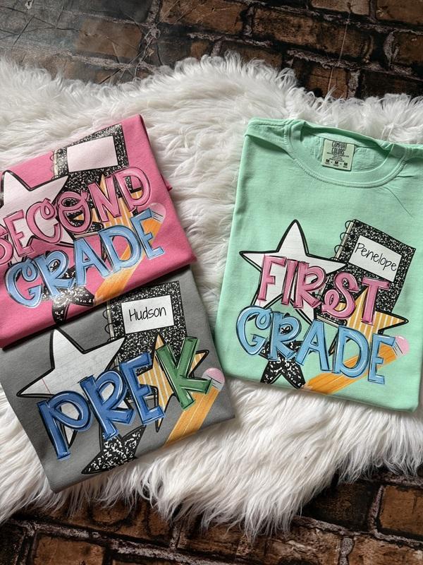 Personalized Back To School - Girl, You Are A Star - Grade Tees Comfort Color Tee