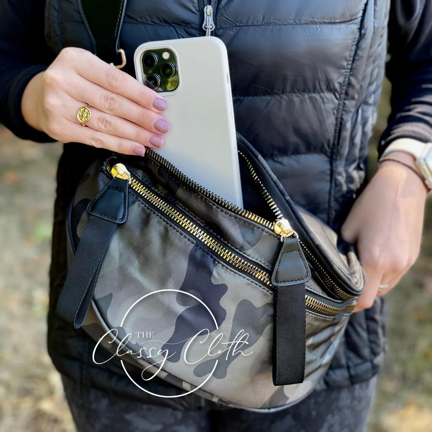 Black Camo Farah Fanny Bum Bag