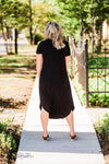 Black Simple Attractions V-Neck Mid-Length Dress