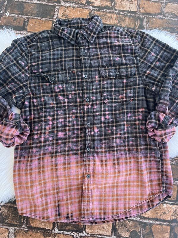 Dusty Rose Ombre Distress Flannel