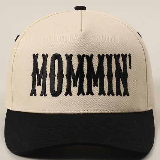 Mommin' Letter Embroidery Two Tone Trucker Hat
