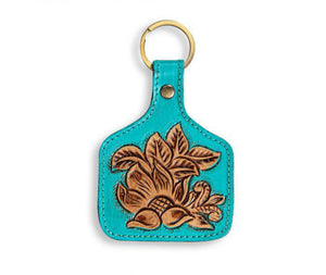 Sprouting Vines Hand-Tooled Key Fob By Myra Bag