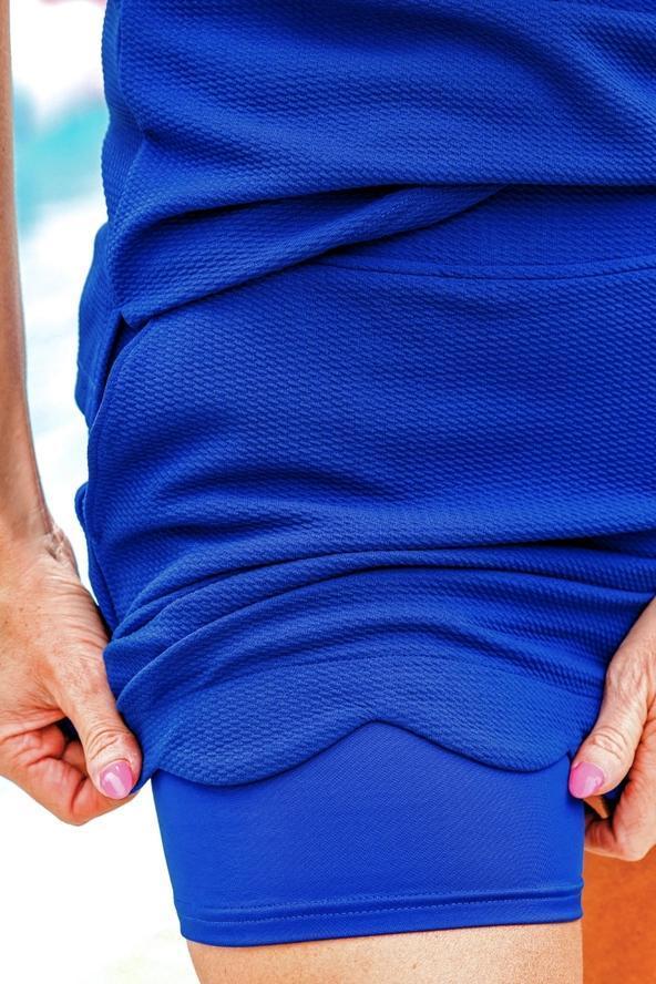 Royal Blue Make It Count Textured Skort Set