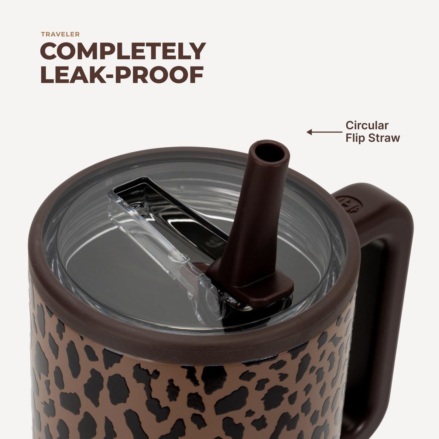 Brown Leopard HydroJug Traveler Tumbler