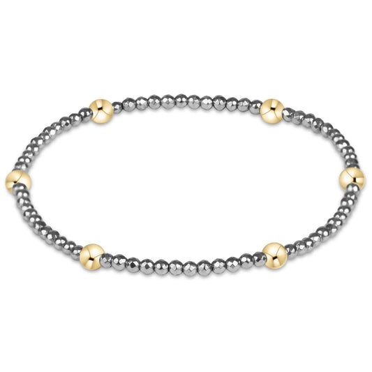 Presence Silver Faceted Hematite 2mm Bracelet