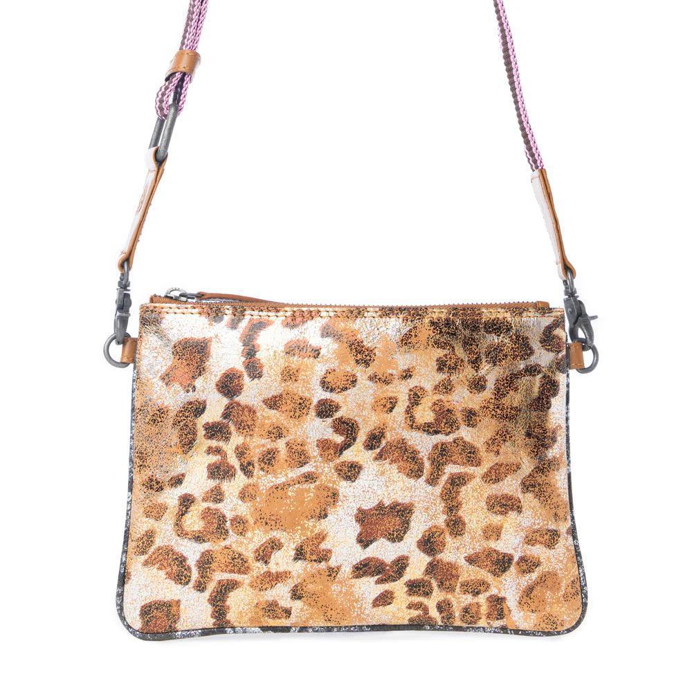 Safari Dawn Leather Bag in Golden Snake Print