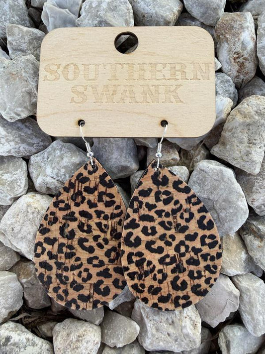 Leopard Cork Earrings