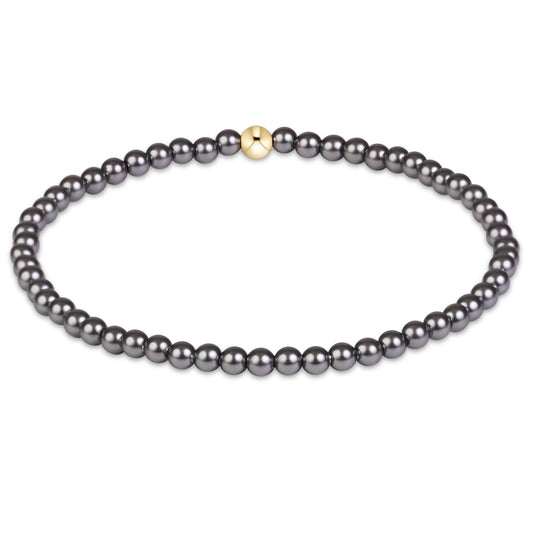 Classic Pearl Dark Grey 3mm Bracelet