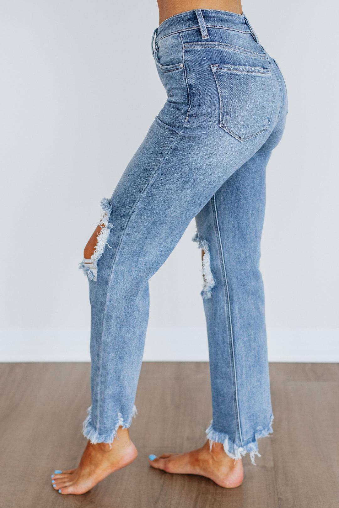 Risen High Rise Crop Straight Jeans - Style #RDP5002HD