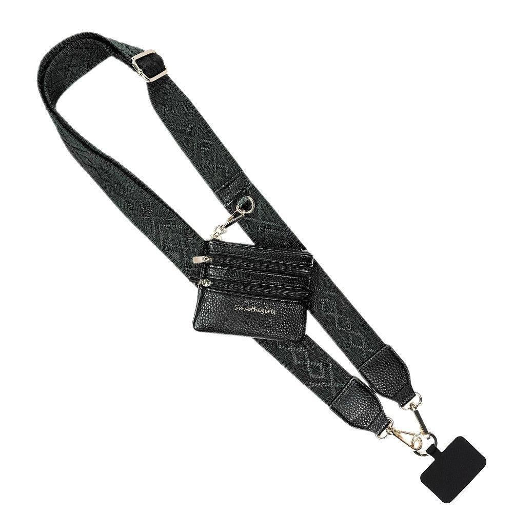 Black Clip & Go Crossbody Strap with Pouch by Save The Girls