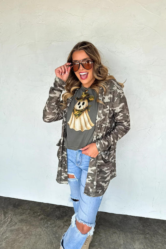 Camo Print Lola Cardigan by Blakeley