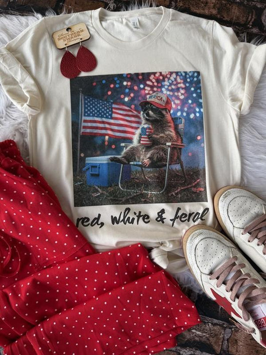 Red, White & Feral Patriotic Graphic Tee