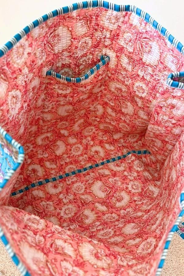 Beck Bright Blue Floral Tote Bag