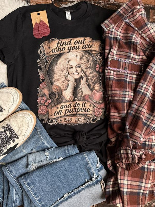 Find Out Who You Are Dolly Tribute Graphic Tee (Youth And Adult Sizes)