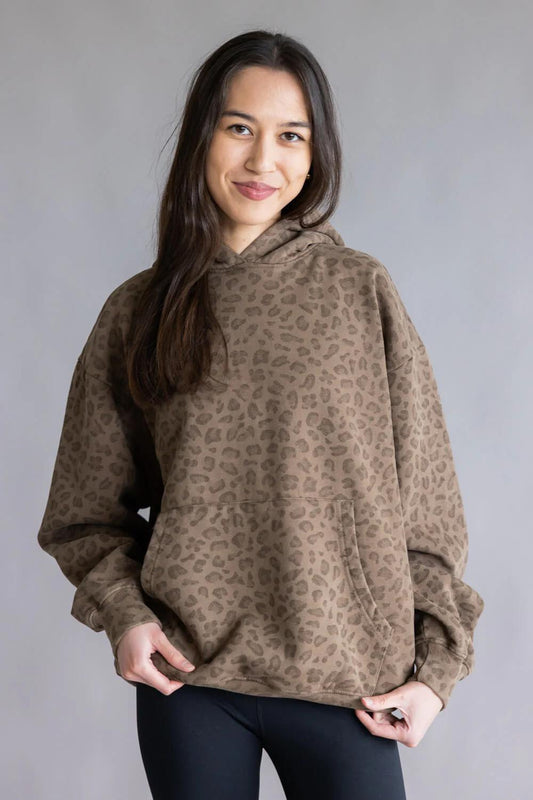 Vintage Leopard Oversized Heavy Hoodie