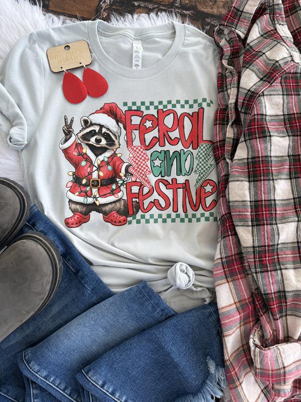 Feral And Festive Tee (youth and adult)