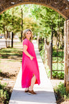 Madison Hot Pink Maxi Knit Dress