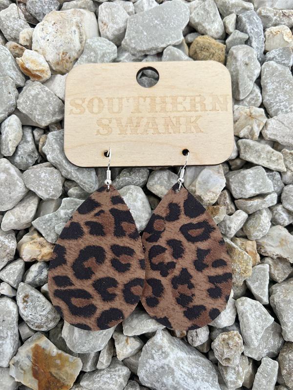 Brown Leopard Earrings