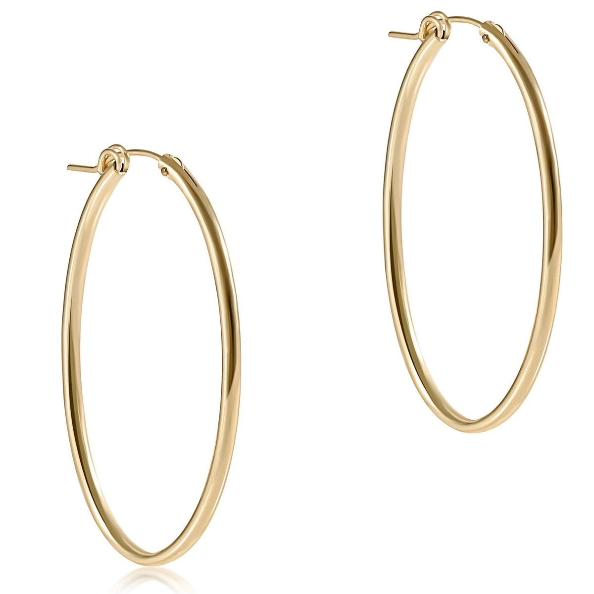 Oval Gold 2" Hoop - Smooth Earrings