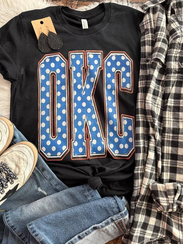 OKC Thunder Vintage Polka Dot Graphic Tee