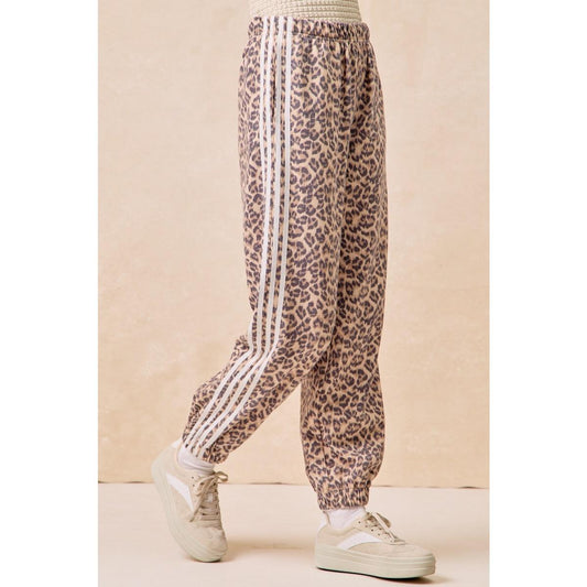 Leopard Side Lines Leopard Track Pants by BiBi