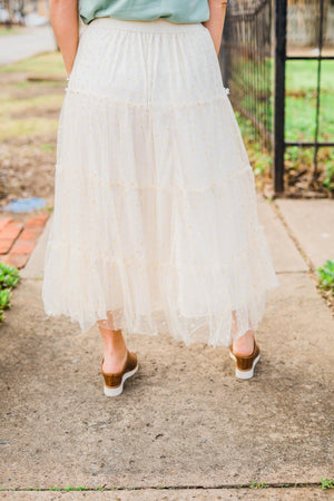 Champagne Tulle Layered Skirt