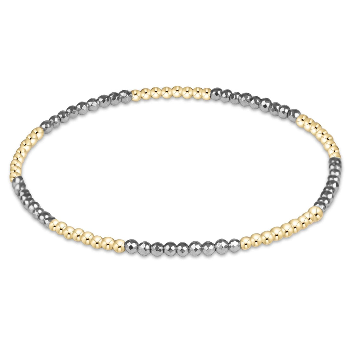 Blissful Silver Faceted Hematite 2mm Bracelet