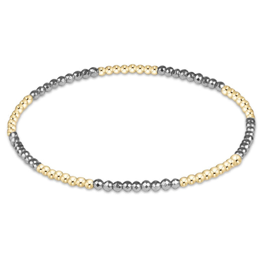 Blissful Silver Faceted Hematite 2mm Bracelet