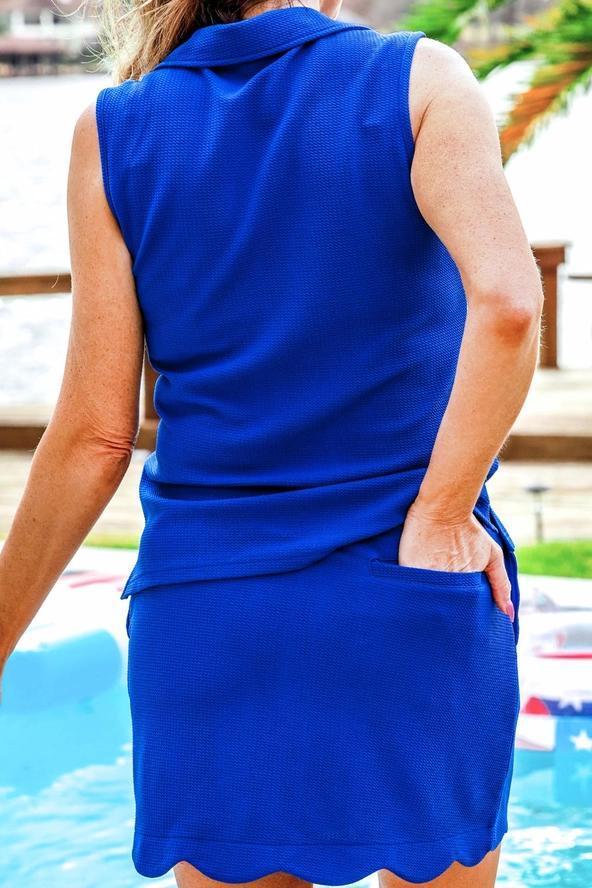 Royal Blue Make It Count Textured Skort Set