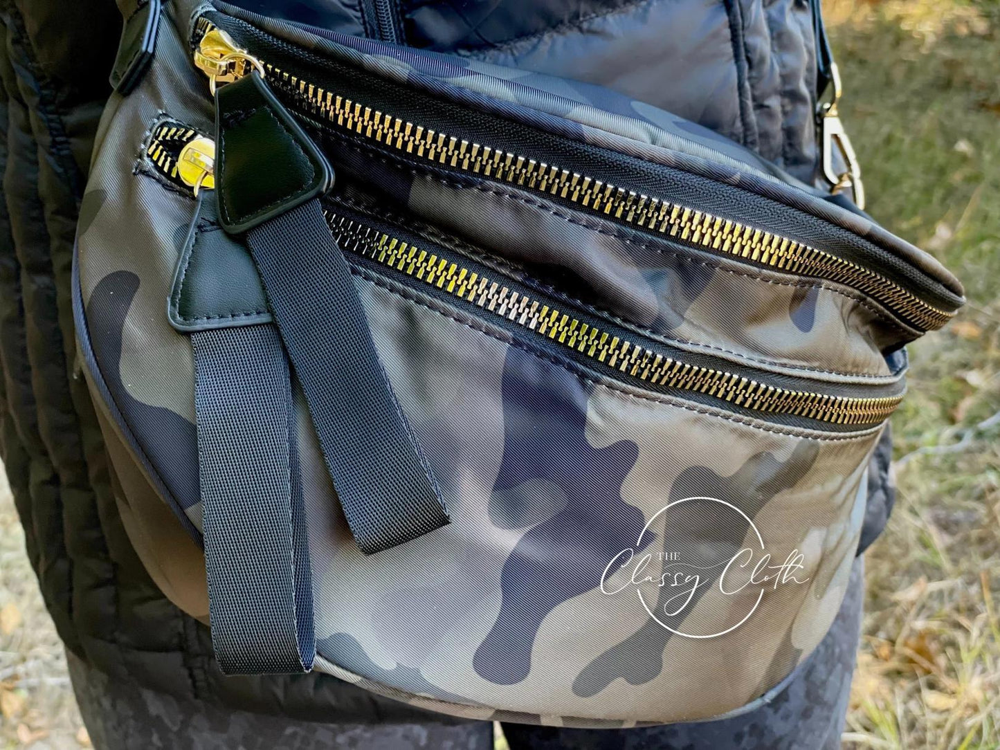 Black Camo Farah Fanny Bum Bag