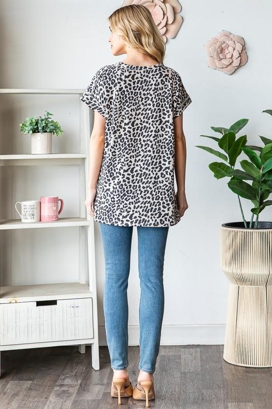 Beige Leopard Print Top