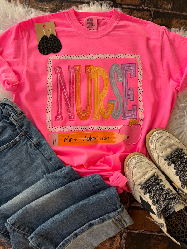 Custom Polka Dot School Occupation Personalized Name Tees
