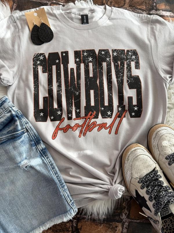 Embellished Cowboys Football Tee With Gem Details