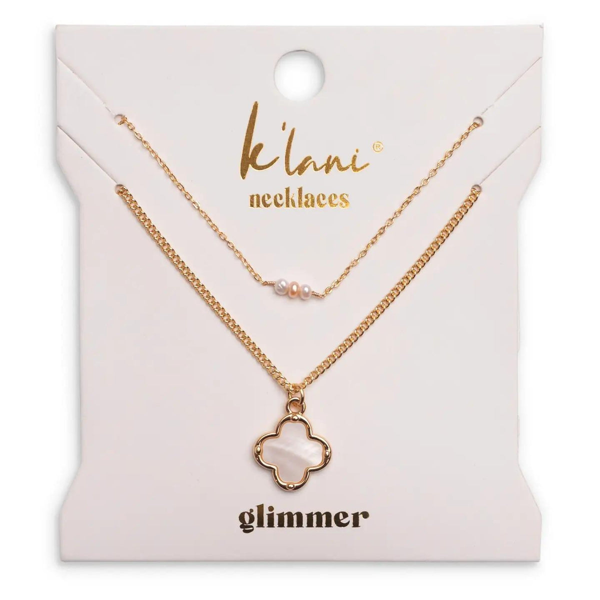 "Glimmer" Gold with Pearl Necklace Set