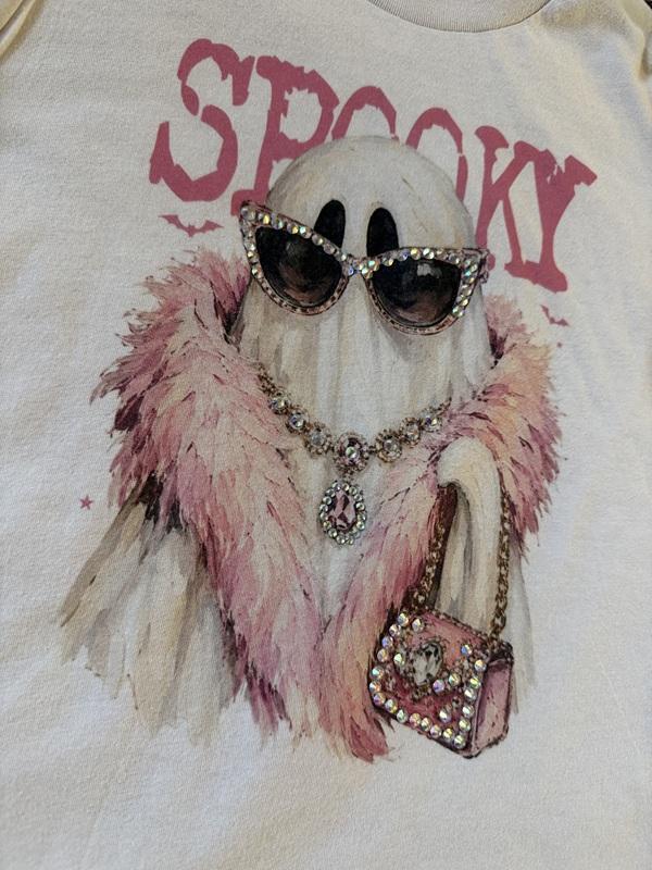 Youth - Embellished Spooky Glam Graphic Tee with Gem Details