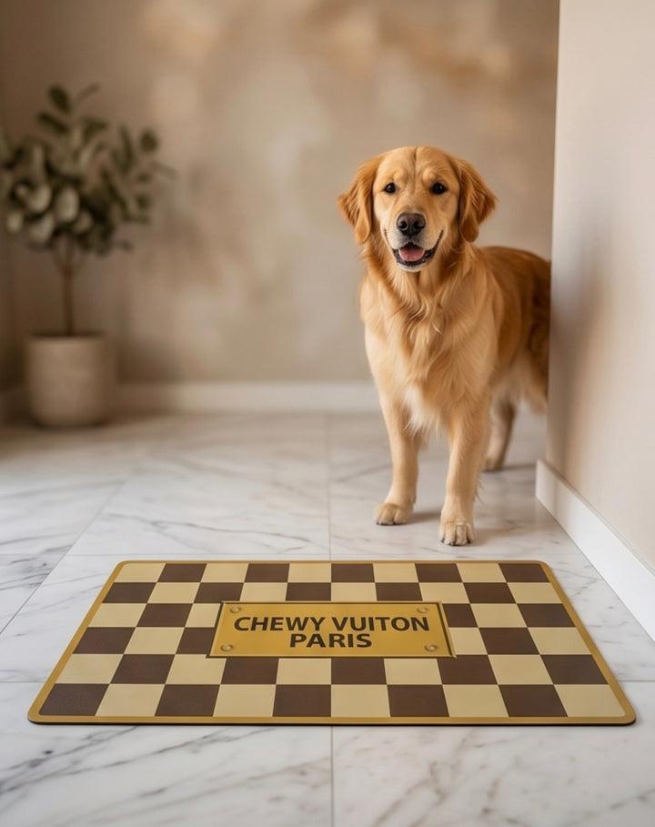 Tan checker Chewy Vuiton Placemat