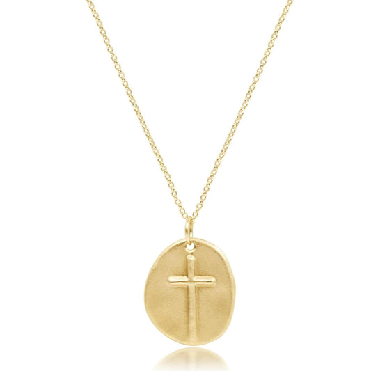 16" Necklace Gold - Inspire Small Gold Disc