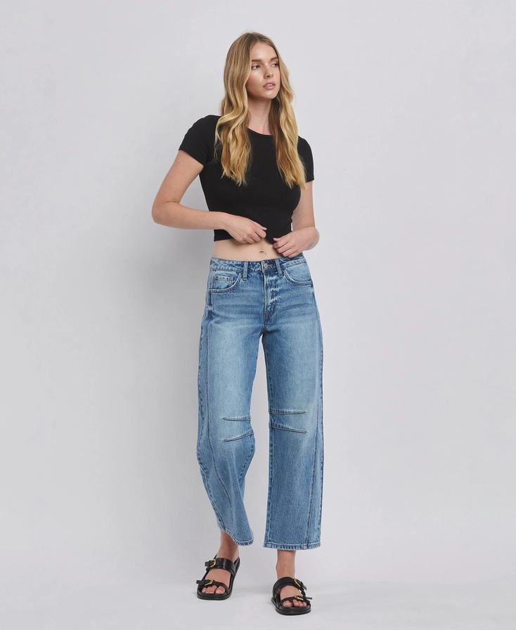 Vervet High Rise Barrel Jeans
