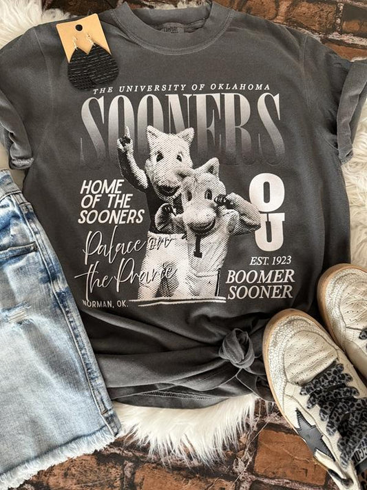 Sooners Halftone Gameday Comfort Color Tee (youth and adult)