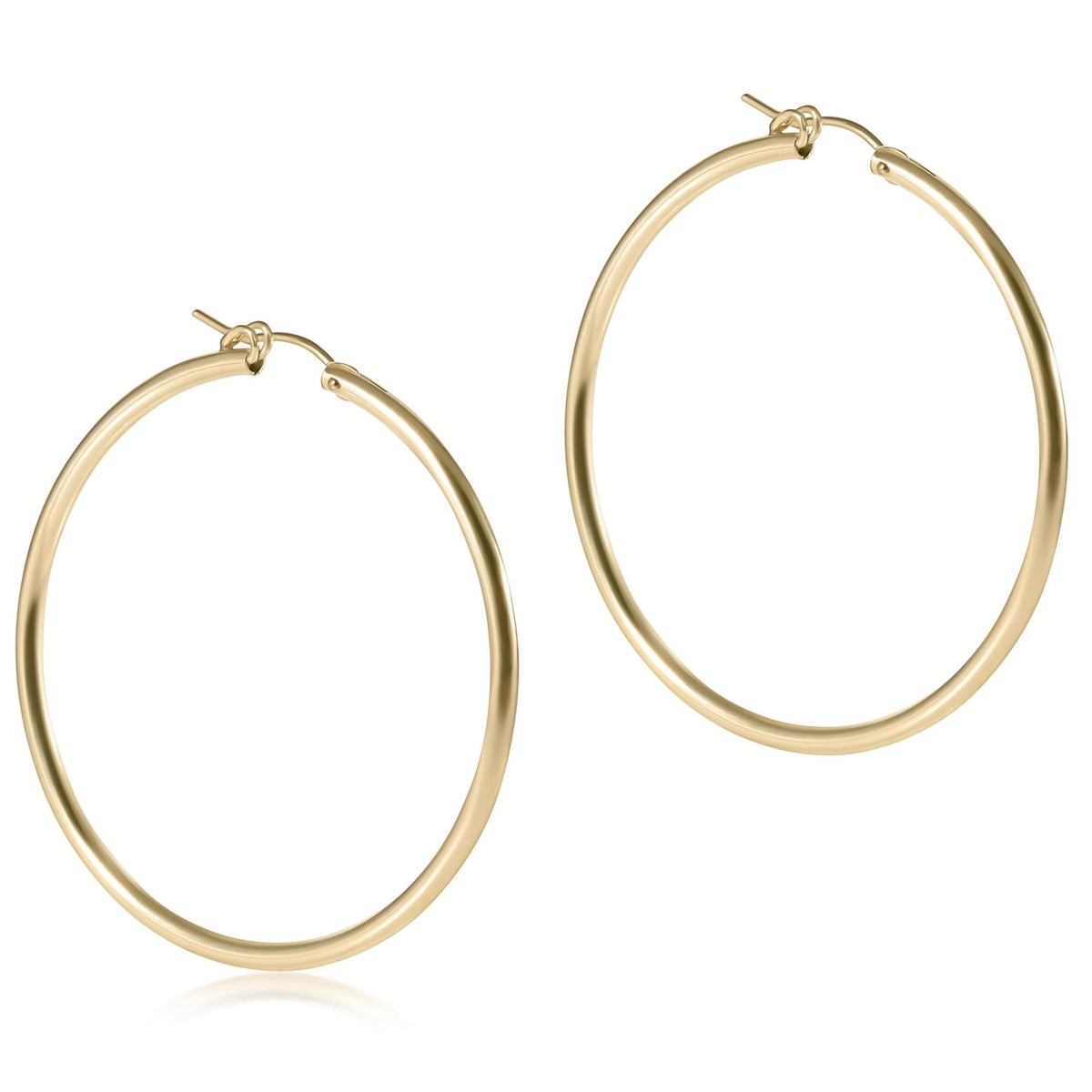 Round Gold 2" Hoop - Smooth Earrings