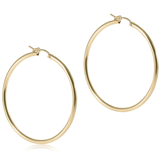 Round Gold 2" Hoop - Smooth Earrings