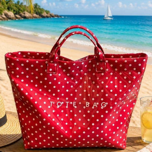 Red & White Polka Dot Tote Bag
