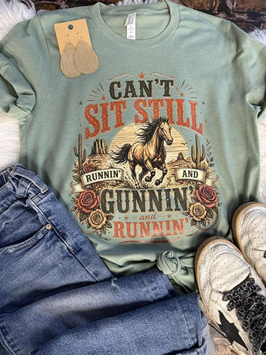 Can't Sit Still, Runnin' and Gunnin' Tee