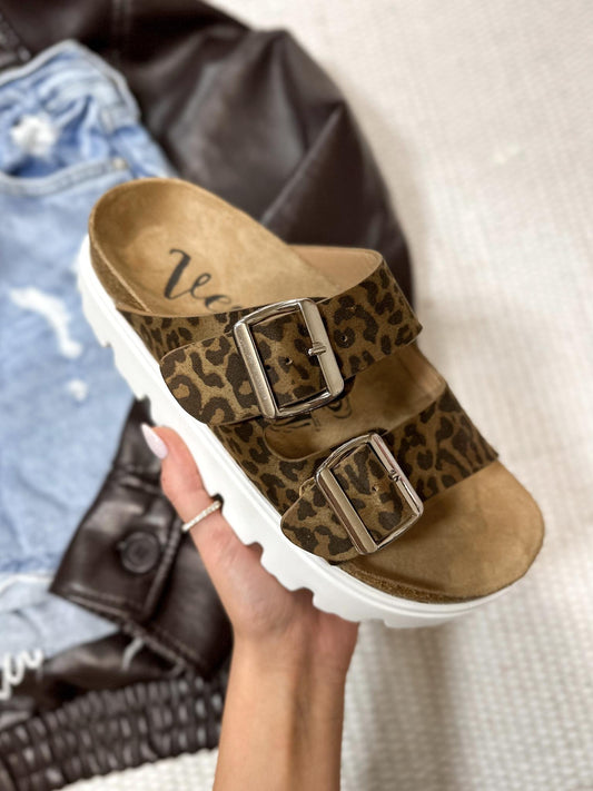 Jazmin Leopard Slide Sandals by Very G